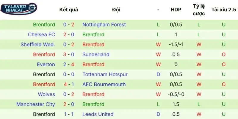 Kèo Nhà Cái Newcastle Vs Brentford Hôm Nay Ngày 08/02/2026 - NHA 4 Kết quả 5 trận đấu có mặt Brentford thời gian gần đây